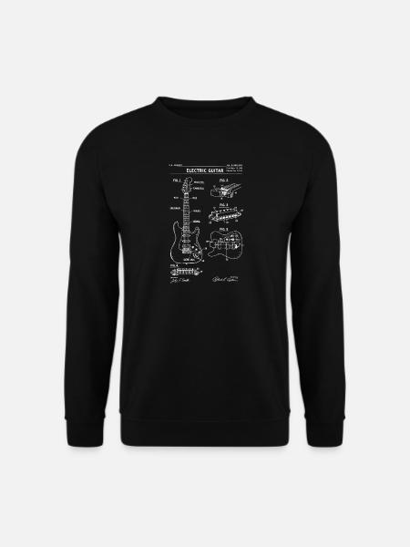 electric guitar blueprint patent. - Unisex Sweatshirt - black