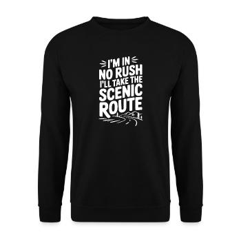 I'm In No Rush I'll Take The Scenic Route - Unisex Sweatshirt - black - Front - Alina (178cm) & Michal (187cm)
