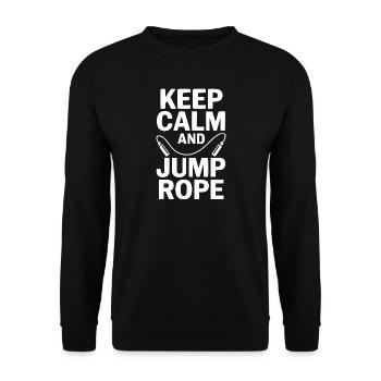 Bleib ruhig und springe Seil - Unisex Pullover - Schwarz - Vorne - Alina (178cm) & Michal (187cm)