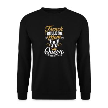 French Bulldog Mom Queen - Unisex Sweatshirt - black - Front - Alina (178cm) & Michal (187cm)