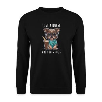 Juste une infirmière qui aime les chiens et les soins de santé drôles - Sweat-shirt Unisexe - noir - Devant - Alina (178cm) & Michal (187cm)