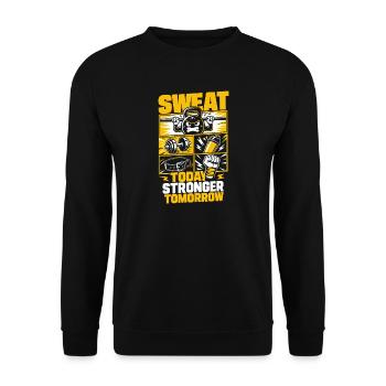 Sweat Today Stronger Tomorrow - Unisex Sweatshirt - black - Front - Alina (178cm) & Michal (187cm)