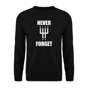 Never forget Car lover car guy mechanic - Unisex Pullover - Schwarz - Vorne - Alina (178cm) & Michal (187cm)