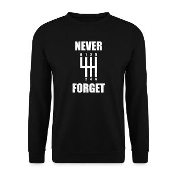 Never forget Car lover car guy mechanic - Unisex Pullover - Schwarz - Vorne - Alina (178cm) & Michal (187cm)