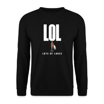 LOL Beaucoup de leurres, motif drôle de pêcheur pour - Sweat-shirt Unisexe - noir - Devant - Alina (178cm) & Michal (187cm)