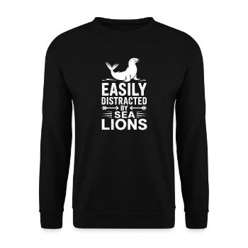 Paroles du Lion de Mer Cadeau drôle du Lion de mer - Sweat-shirt Unisexe - noir - Devant - Alina (178cm) & Michal (187cm)