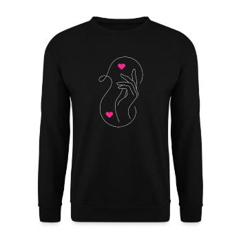 Tender Love : Hands & Hearts Design - Sweat-shirt Unisexe - noir - Devant - Alina (178cm) & Michal (187cm)