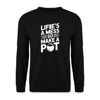 Les potiers fabriquent une poterie en pot - Sweat-shirt Unisexe - noir - Devant - Alina (178cm) & Michal (187cm)