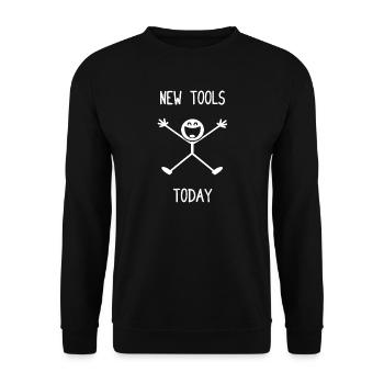 New tools today Car lover car guy mechanic - Unisex Pullover - Schwarz - Vorne - Alina (178cm) & Michal (187cm)