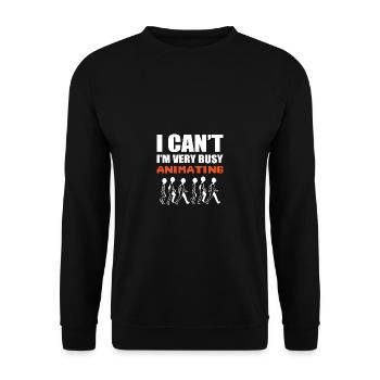 Busy animate screenwriter gift - Unisex Sweatshirt - black - Front - Alina (178cm) & Michal (187cm)