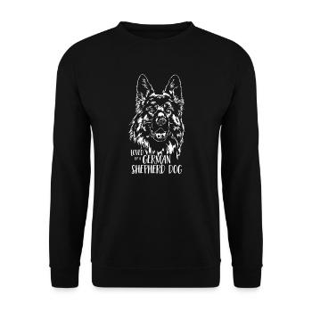 Loved by a German Shepherd Dog Dog Saying Dogs - Unisex Sweatshirt - black - Front - Alina (178cm) & Michal (187cm)