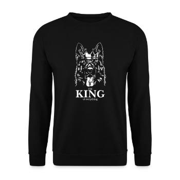 Berger allemand Roi de tout Chiens - Sweat-shirt Unisexe - noir - Devant - Alina (178cm) & Michal (187cm)