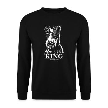 Fox Terrier King of everything Dog Saying Dogs - Sweat-shirt Unisexe - noir - Devant - Alina (178cm) & Michal (187cm)