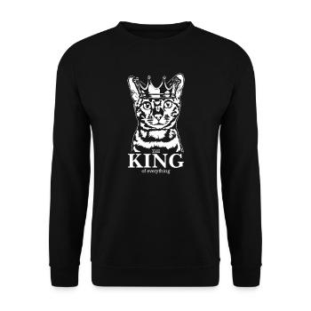 Chat du Bengale Roi de tout Chat Dire Chat - Sweat-shirt Unisexe - noir - Devant - Alina (178cm) & Michal (187cm)