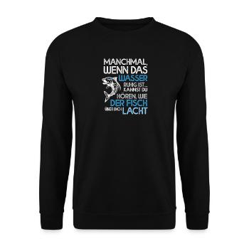 Wenn das Wasser ruhig ist - Unisex Pullover - Schwarz - Vorne - Alina (178cm) & Michal (187cm)