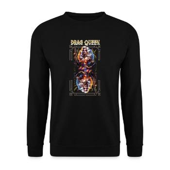 Fierté LGBTQ+ avec l’élégance de la drag queen - Sweat-shirt Unisexe - noir - Devant - Alina (178cm) & Michal (187cm)