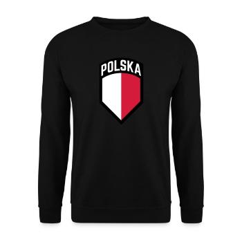 Cadeau des armoiries du drapeau de la Pologne - Sweat-shirt Unisexe - noir - Devant - Alina (178cm) & Michal (187cm)