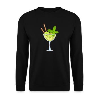 Eis Speiseeis Eiskrem Eiscreme Kugeleis Eisbecher - Unisex Pullover - Schwarz - Vorne - Alina (178cm) & Michal (187cm)