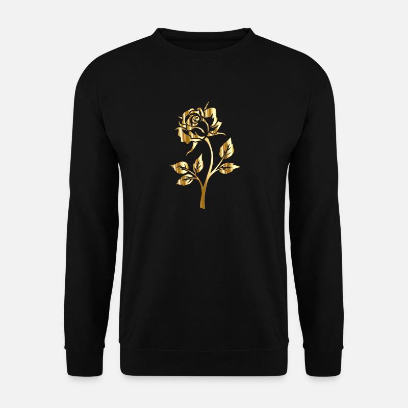 EINE ROMANTISCHE GOLDENE ROSE - Unisex Pullover - Schwarz
