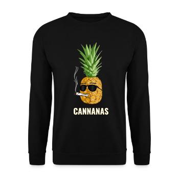 Cannabis Ananas - Unisex Pullover - Schwarz - Vorne - Alina (178cm) & Michal (187cm)