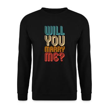 Voulez-vous m’épouser devenir ma femme - Sweat-shirt Unisexe - noir - Devant - Alina (178cm) & Michal (187cm)