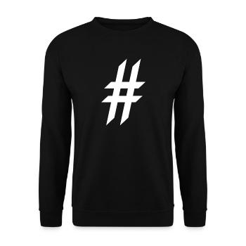 Hashtag # - Unisex Sweatshirt - black - Front - Alina (178cm) & Michal (187cm)