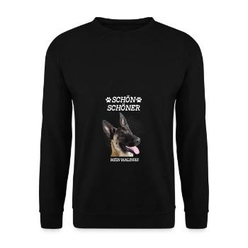 Schön Schöner Mein Malinois - Unisex Pullover - Schwarz - Vorne - Alina (178cm) & Michal (187cm)