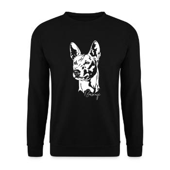 BASENJI Portrait Chien Portrait Chiens Wilsigns - Sweat-shirt Unisexe - noir - Devant - Alina (178cm) & Michal (187cm)