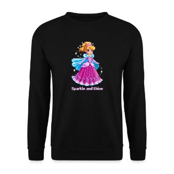 Pixel Art Anime Princess - Unisex Sweatshirt - black - Front - Alina (178cm) & Michal (187cm)