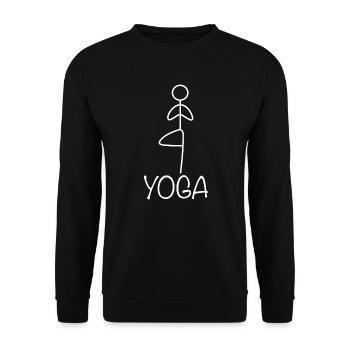 Yoga exercise for a workout - Unisex Sweatshirt - black - Front - Alina (178cm) & Michal (187cm)