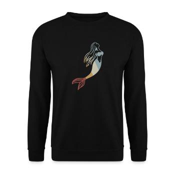 Sirène Retro Style Vintage - Sweat-shirt Unisexe - noir - Devant - Alina (178cm) & Michal (187cm)