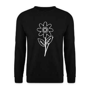 Blume Zeichnung Natur Skizze weiß - Unisex Pullover - Schwarz - Vorne - Alina (178cm) & Michal (187cm)