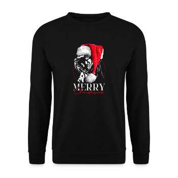 Santa TOSA INU Joyeux Noël Chiens Wilsigns - Sweat-shirt Unisexe - noir - Devant - Alina (178cm) & Michal (187cm)
