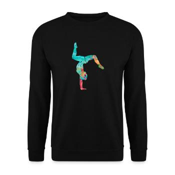 Gymnastics, Athletics, Gymnastics PopArt - Unisex Sweatshirt - black - Front - Alina (178cm) & Michal (187cm)