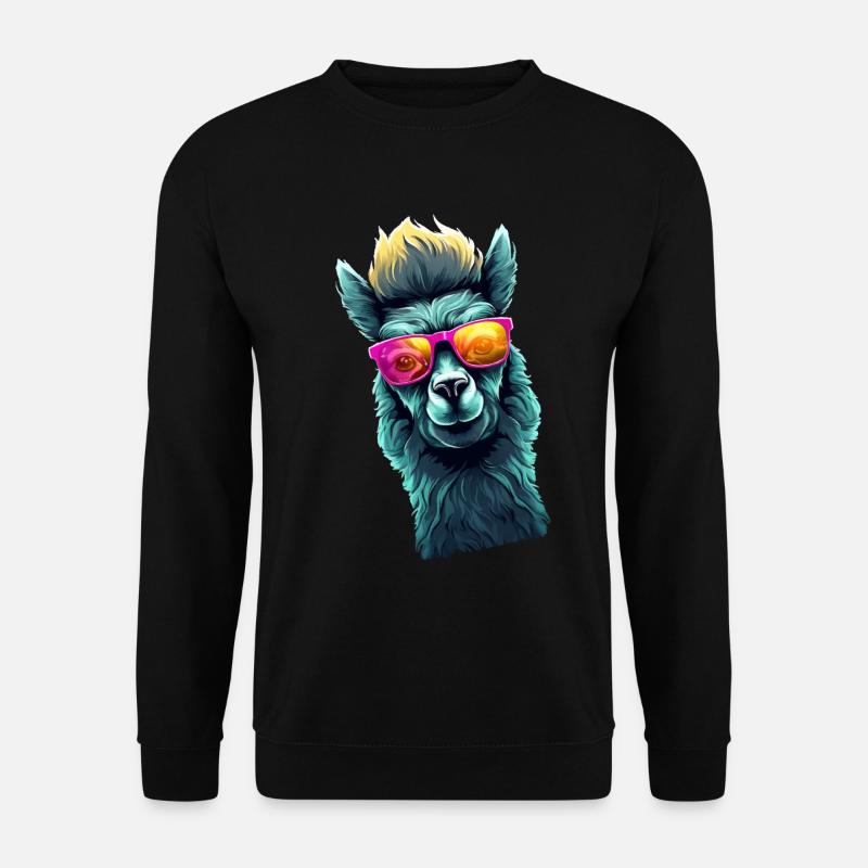 Llama with sunglasses - Unisex Sweatshirt - black