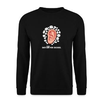 Father's ear for excuses. - Unisex Sweatshirt - black - Front - Alina (178cm) & Michal (187cm)