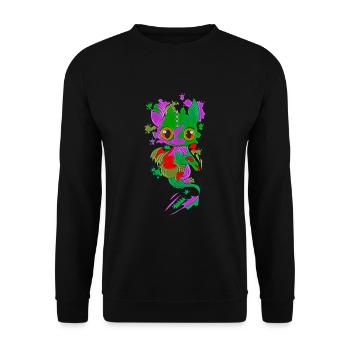 Bunter Baby Drache | Lustiger Drache Bunt - Unisex Pullover - Schwarz - Vorne - Alina (178cm) & Michal (187cm)