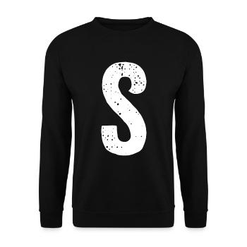 S Letter - Unisex Sweatshirt - black - Front - Alina (178cm) & Michal (187cm)