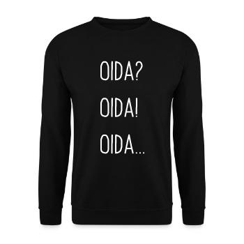 Oida? Oida! Oida... Mundart Dialekt Outfit - Unisex Pullover - Schwarz - Vorne - Alina (178cm) & Michal (187cm)