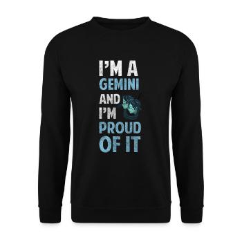 Astrologie Gémeaux Air Date de naissance - Sweat-shirt Unisexe - noir - Devant - Alina (178cm) & Michal (187cm)