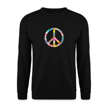 Peace Flower Cadeau d’idée - Sweat-shirt Unisexe - noir - Devant - Alina (178cm) & Michal (187cm)