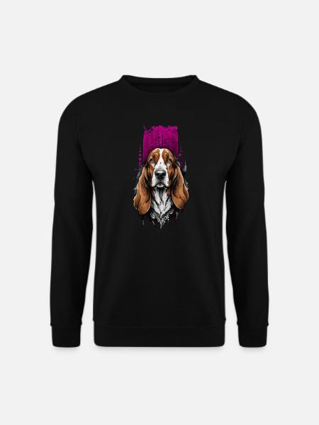Treuer Begleiter: Basset Hound - Unisex Pullover - Schwarz