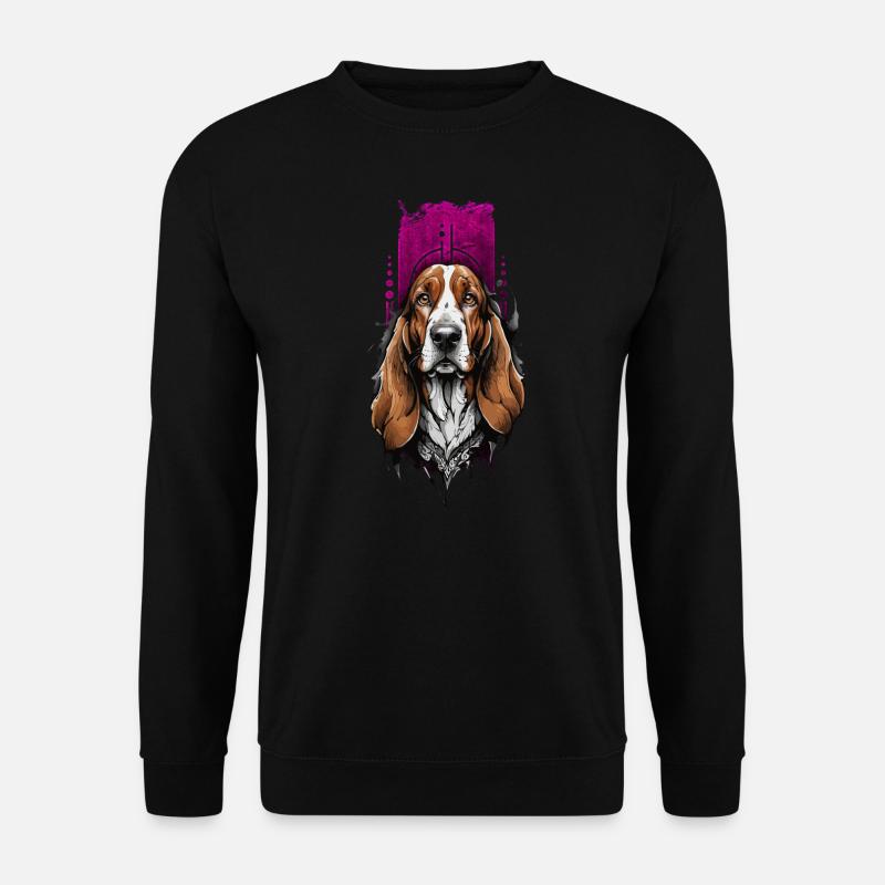 Treuer Begleiter: Basset Hound - Unisex Pullover - Schwarz