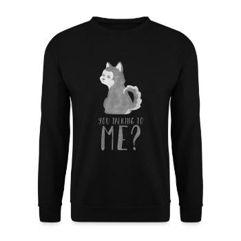 Husky - Are you talking to ME? - Unisex Sweatshirt - black - Front - Alina (178cm) & Michal (187cm)