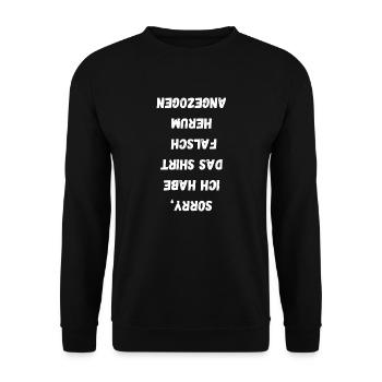 Désolé Chemise Mal Habillé Drôle Déclaration Chemise - Sweat-shirt Unisexe - noir - Devant - Alina (178cm) & Michal (187cm)