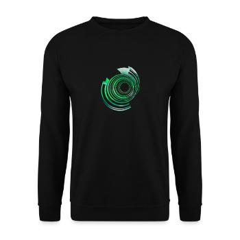 Spiral Escape green Fractal Art Mandelbrot - Unisex Sweatshirt - black - Front - Alina (178cm) & Michal (187cm)