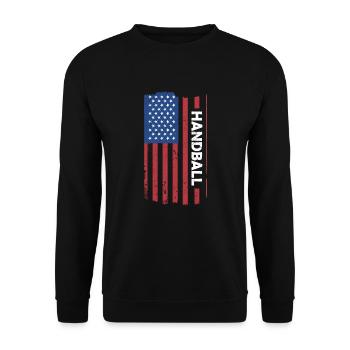 Sport Us Flag Handball - Unisex Pullover - Schwarz - Vorne - Alina (178cm) & Michal (187cm)