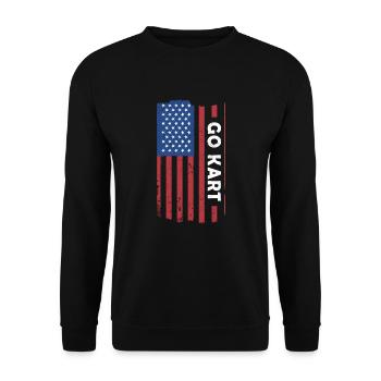 Sport Us Flag Go Kart - Unisex Pullover - Schwarz - Vorne - Alina (178cm) & Michal (187cm)