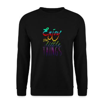 Enjoy The Little Things - Unisex Pullover - Schwarz - Vorne - Alina (178cm) & Michal (187cm)