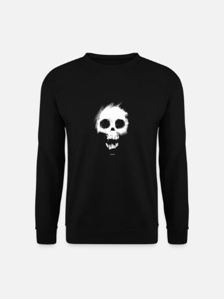 Black White Skull Men's T-Shirts - Unisex Sweatshirt - black